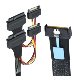 SAS MCIO 8i 74P to 2XSFF 8639 + 15P Adapter Cable 0.5 Meter